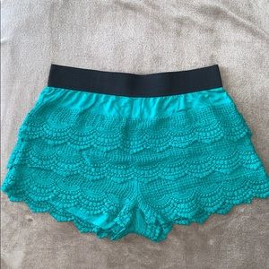 Umgee Teal Pattern Shorts